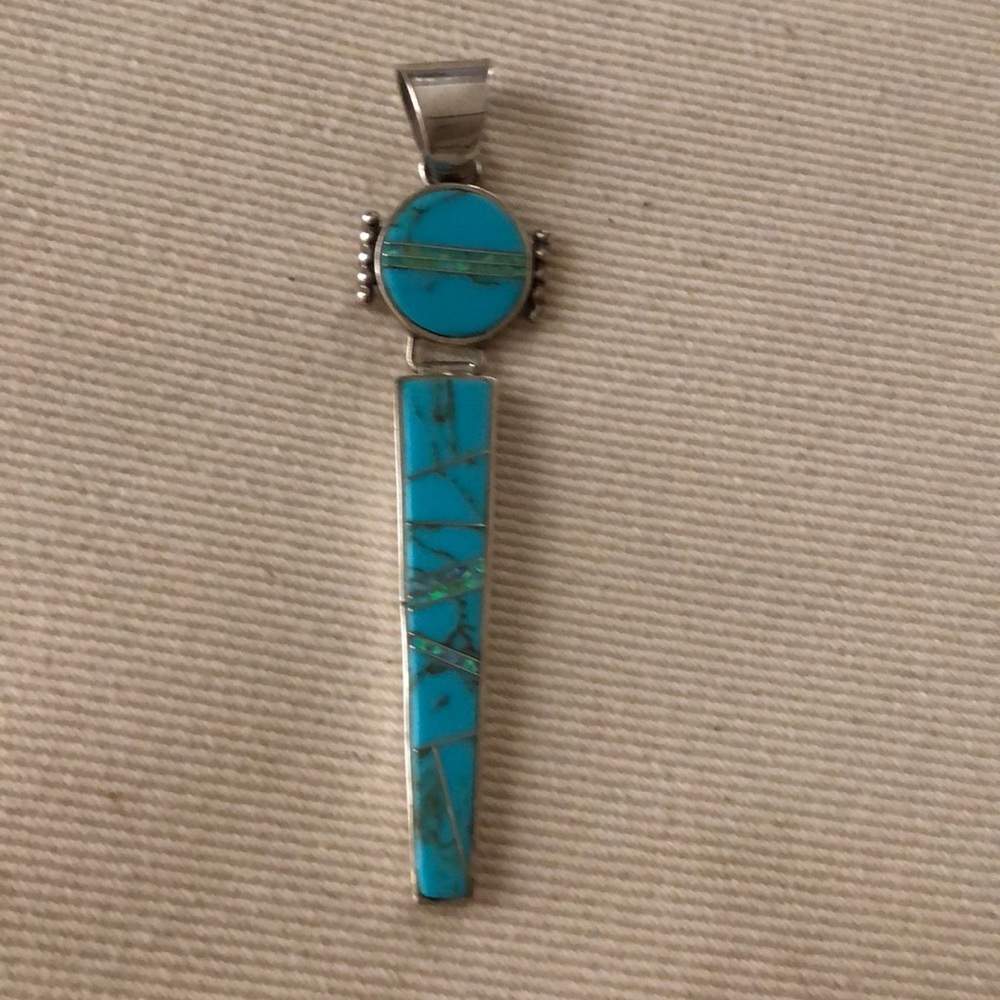 Contemporary beautiful blue turquoise pendant